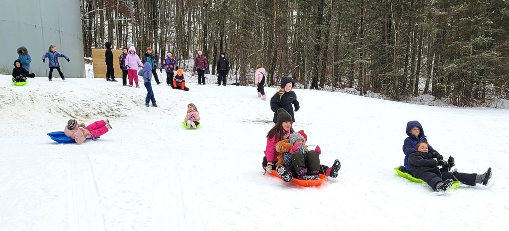 children sledding