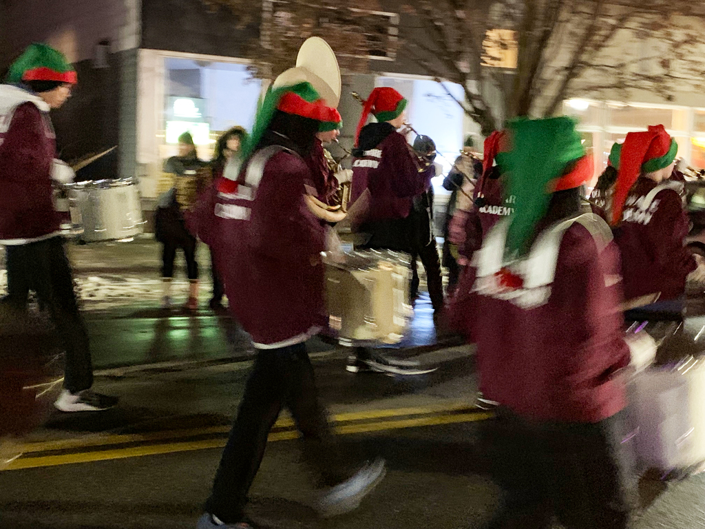 student in Marching band in night parade