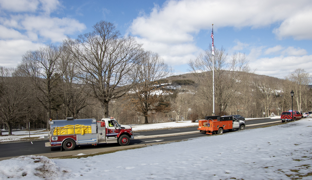 fire truck and other vehicles in Cadence Guy's motorcade