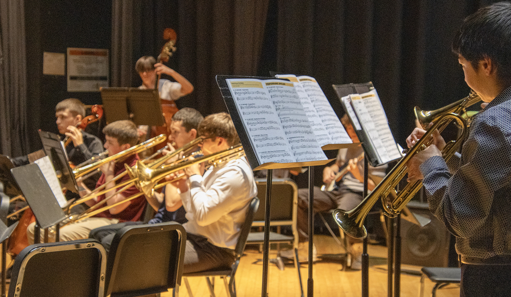 students in concert band