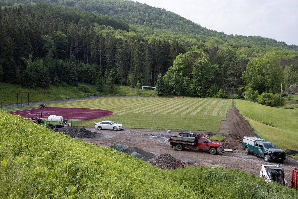 lower field with sod in place