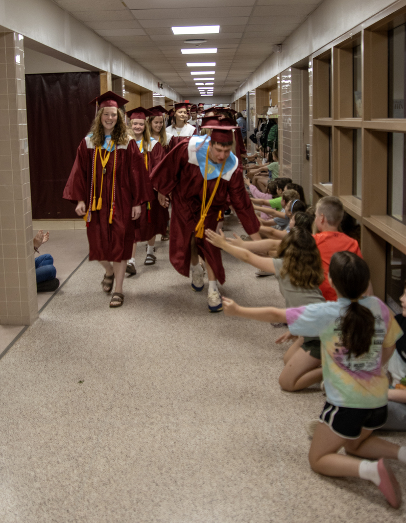high fives for the seniors