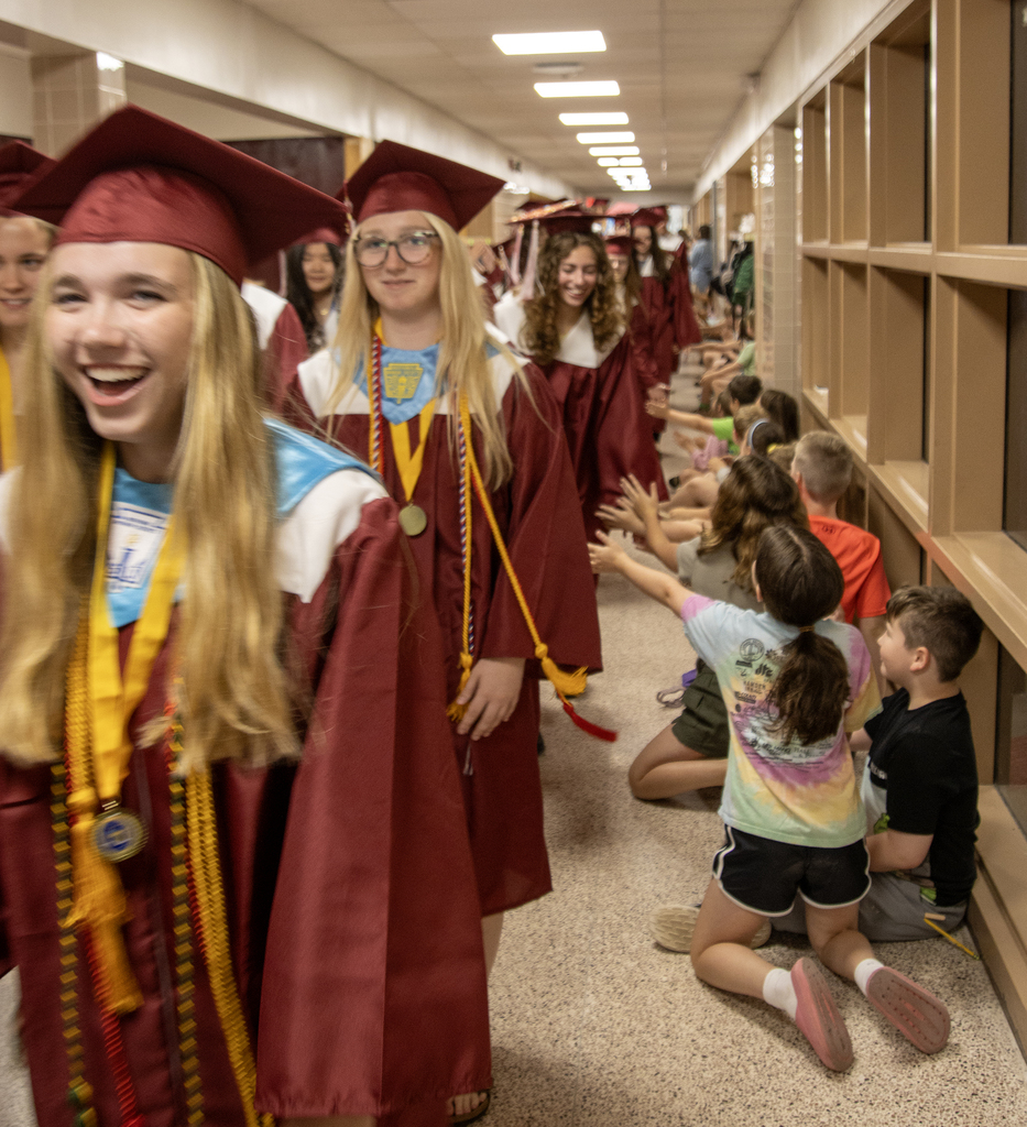 high fives for the seniors