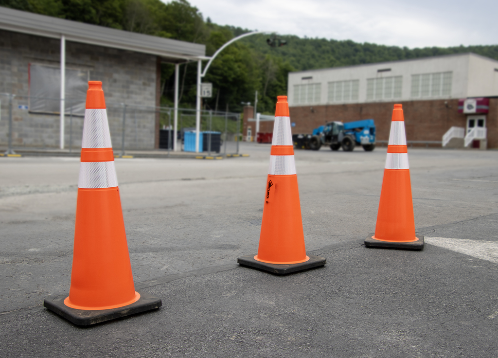 three traffic cones