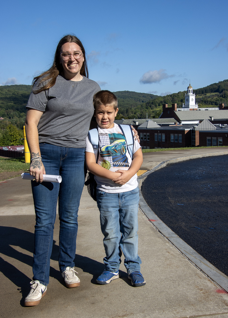 mother and student outside