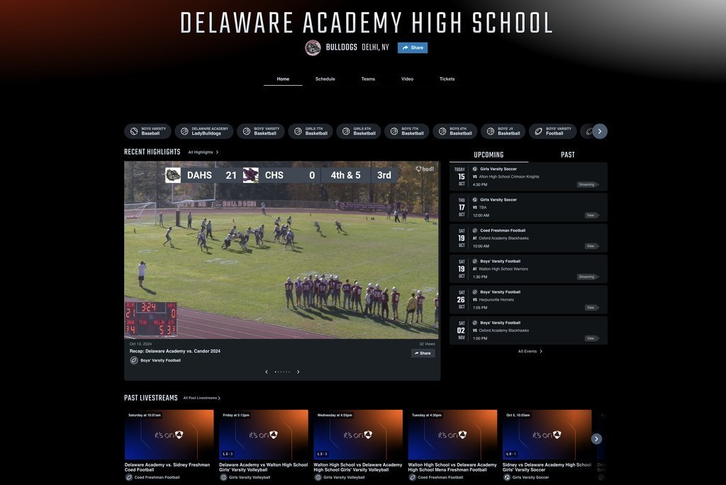 hudl screen grab - Delaware Academy High School