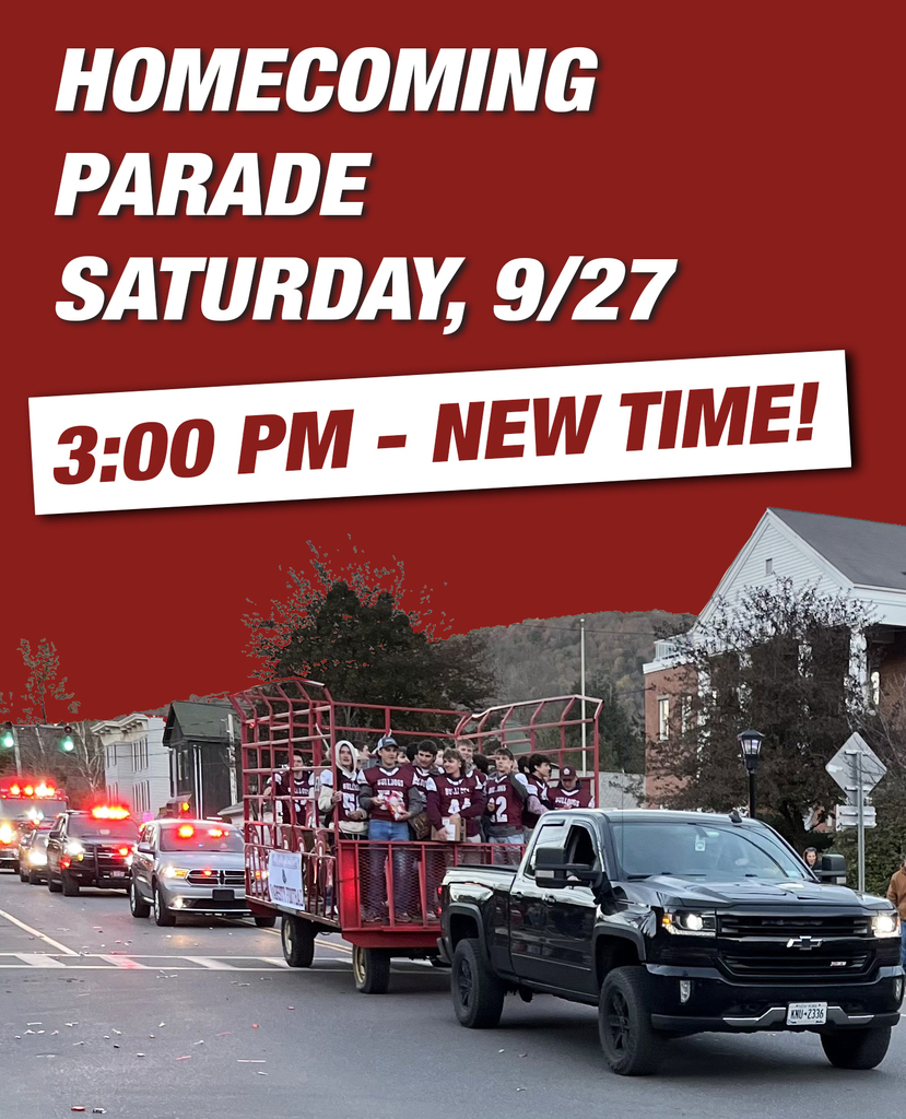 homecoming parade  Saturday, 9/27 3:00 - new time!