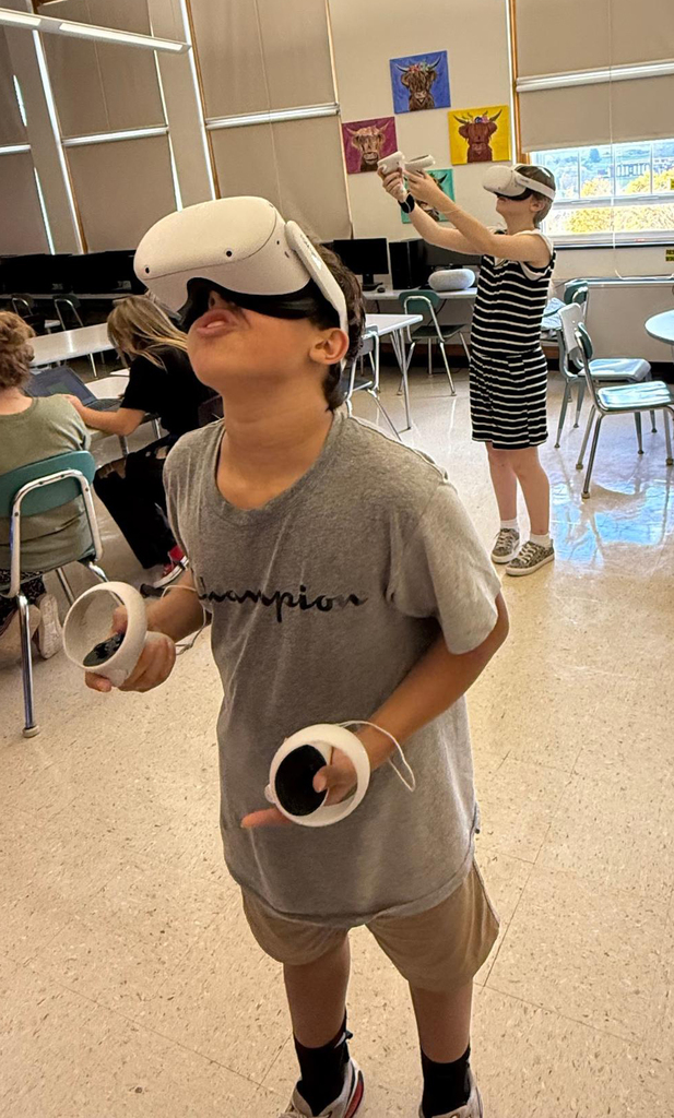 students using VR headsets