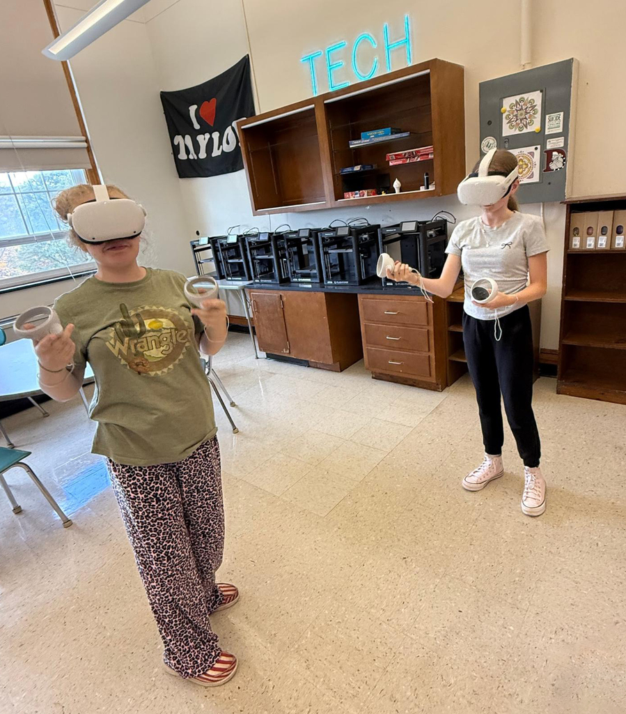 students using VR headsets