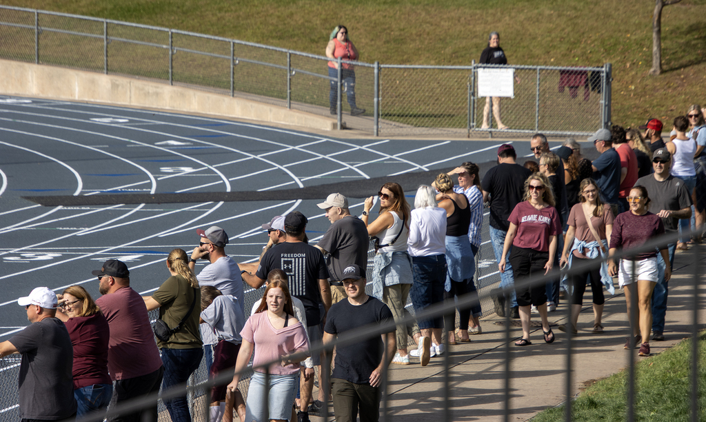 people at homecoming event