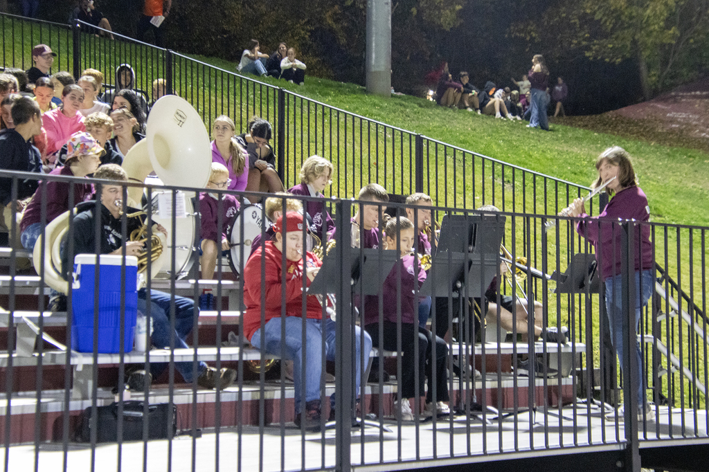 pep band in the stands