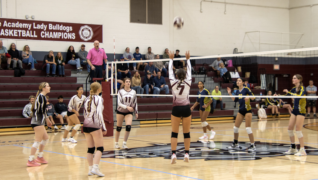 volleyball action on the court