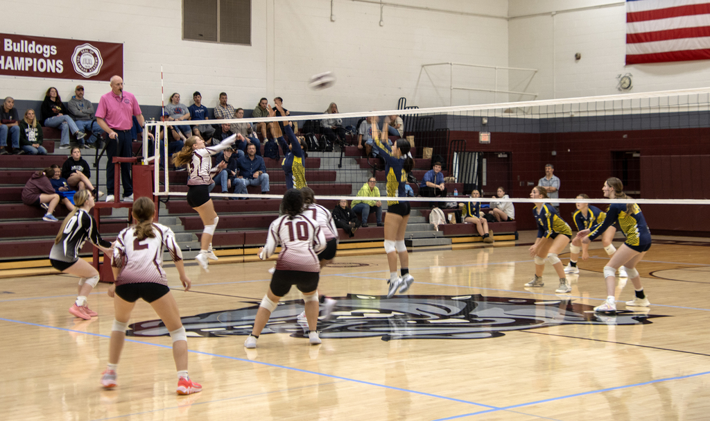 volleyball action on the court