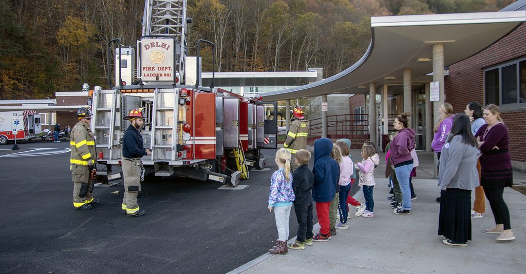 firefighters speak to students and teachers
