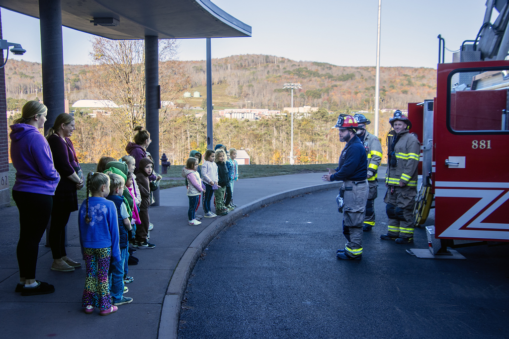 firefighters speak to students and teachers