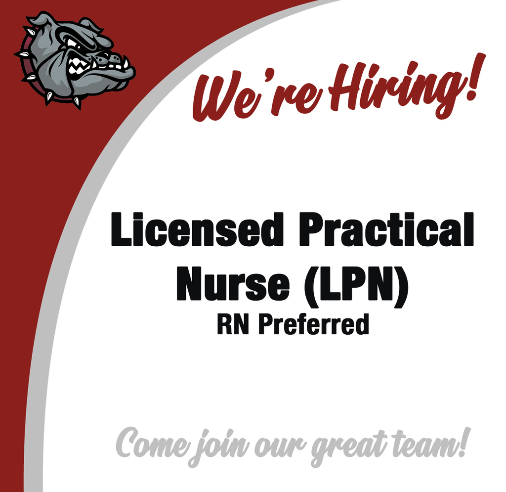 We're hiring! Licensed Practical Nurse (LPN) RN Preferred. Come join our great team!