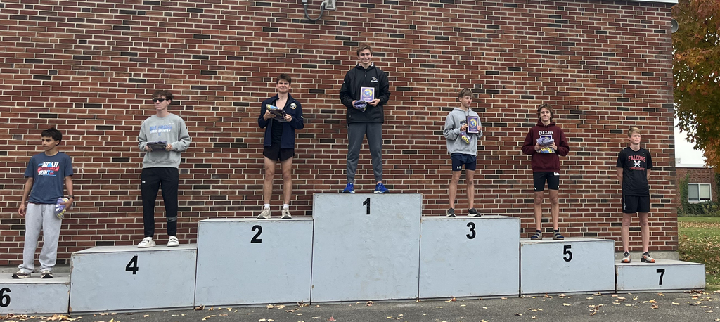 podium; DA XC student in 5th position