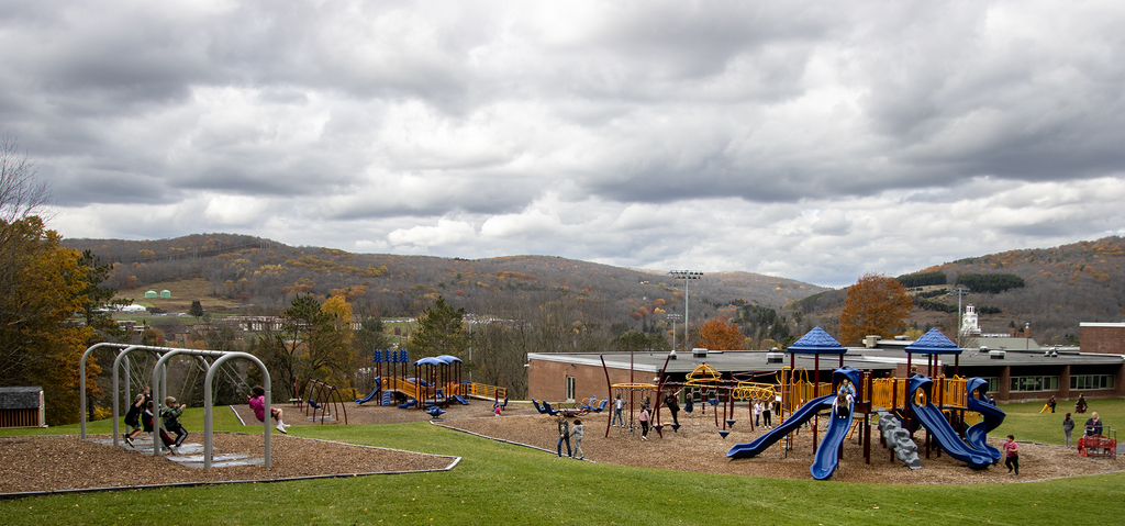 cloudy sky over the playground