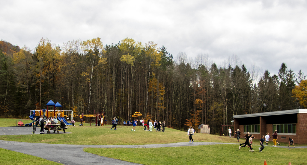 students on the playground