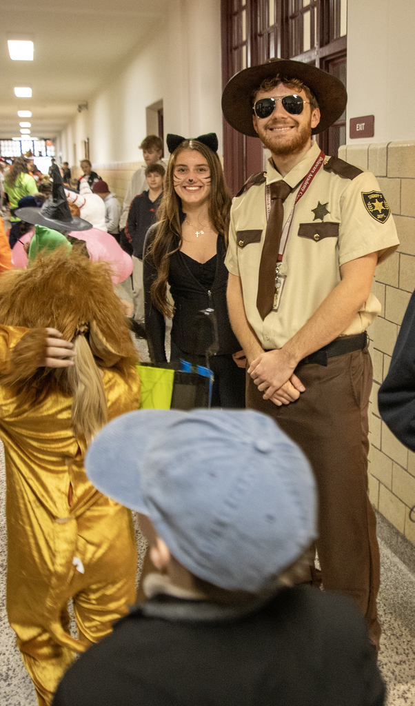 Mr. Santaiti dressed as a highway trooper