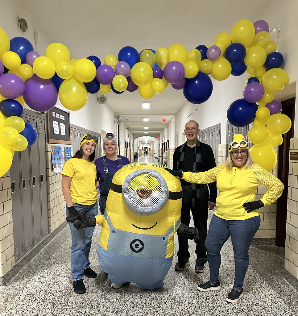 business office dressed as minions
