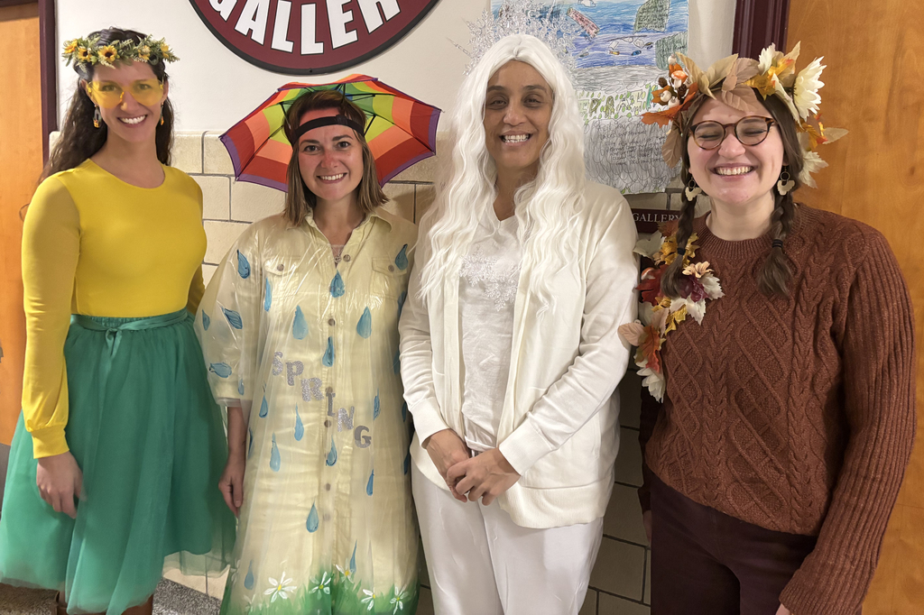 principals dressed as the 4 seasons