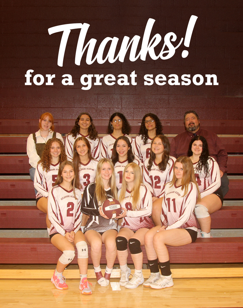 Thanks! for a great season - group photo of varsity volleyball team