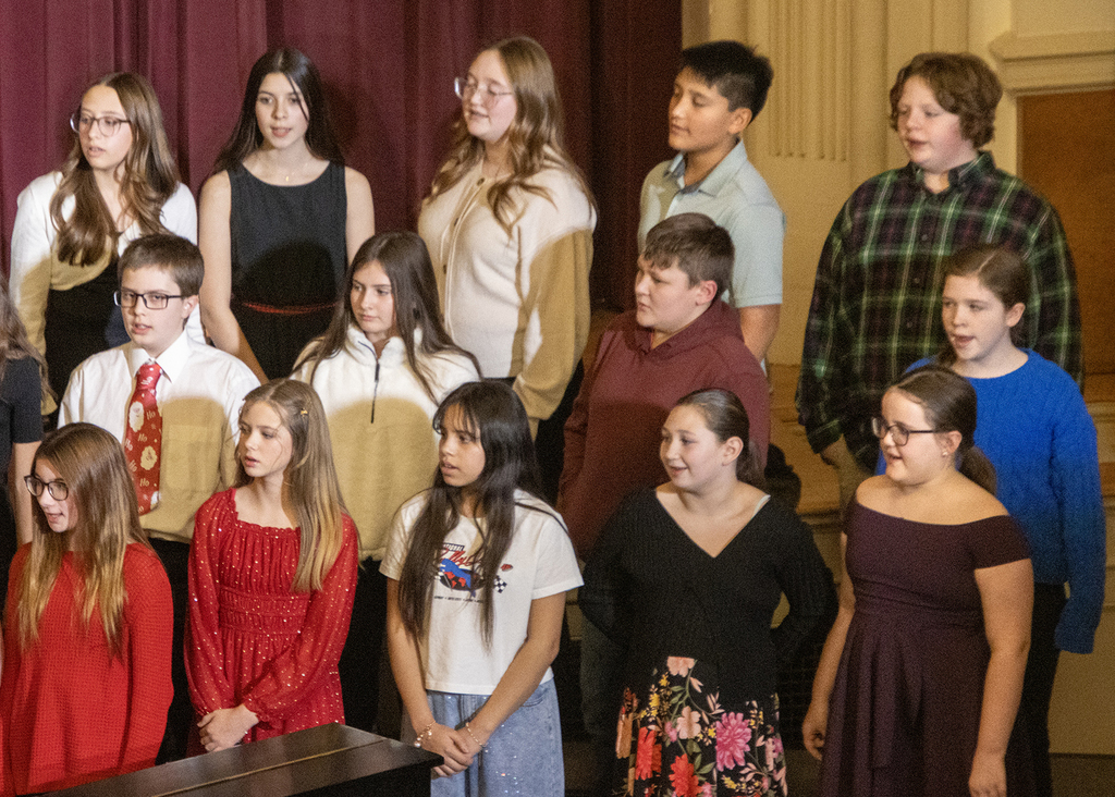 students singing in chorus