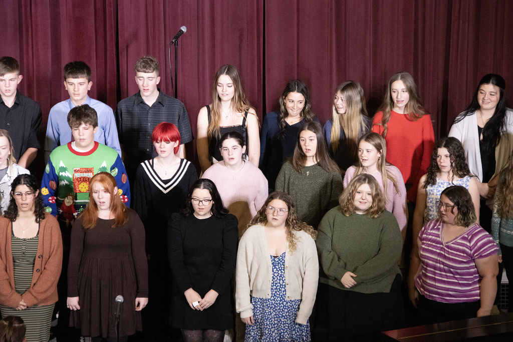 students in senior chorus singing
