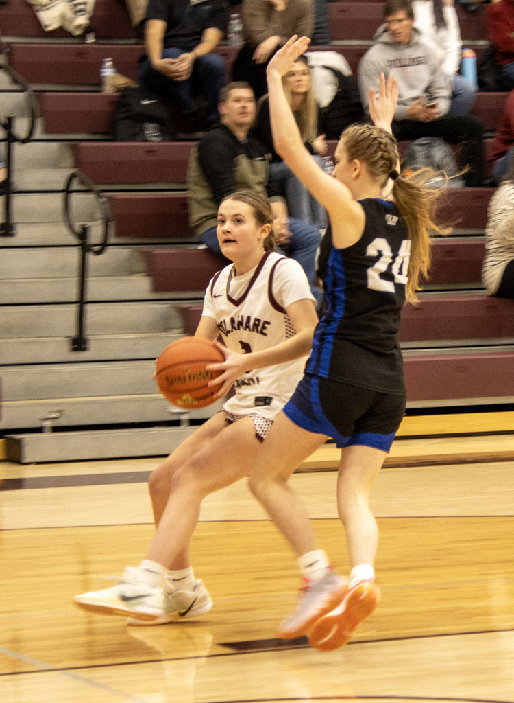 player with ball, appears ready to shoot or pass