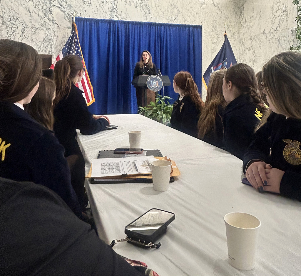 FFA members listening to state senator Michelle Hinchey