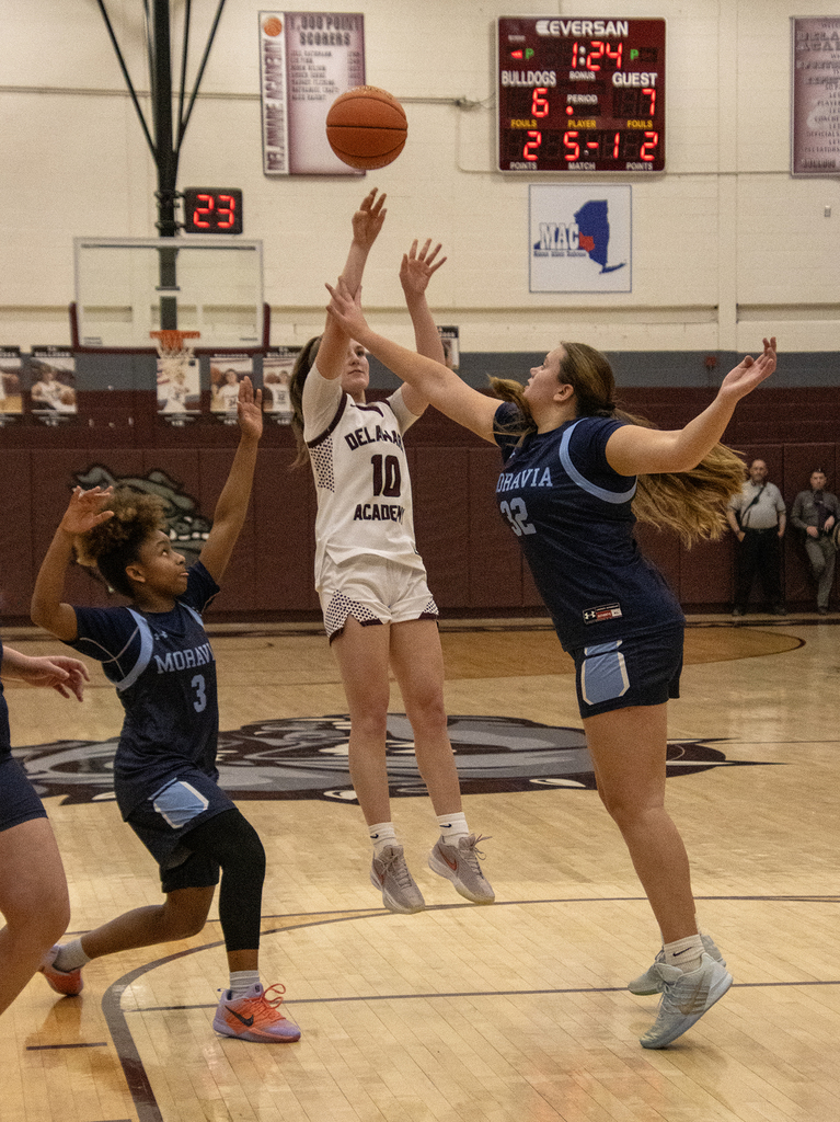 girls basketball action