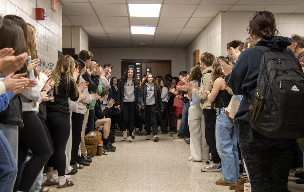 girls team enters to applause at the high school