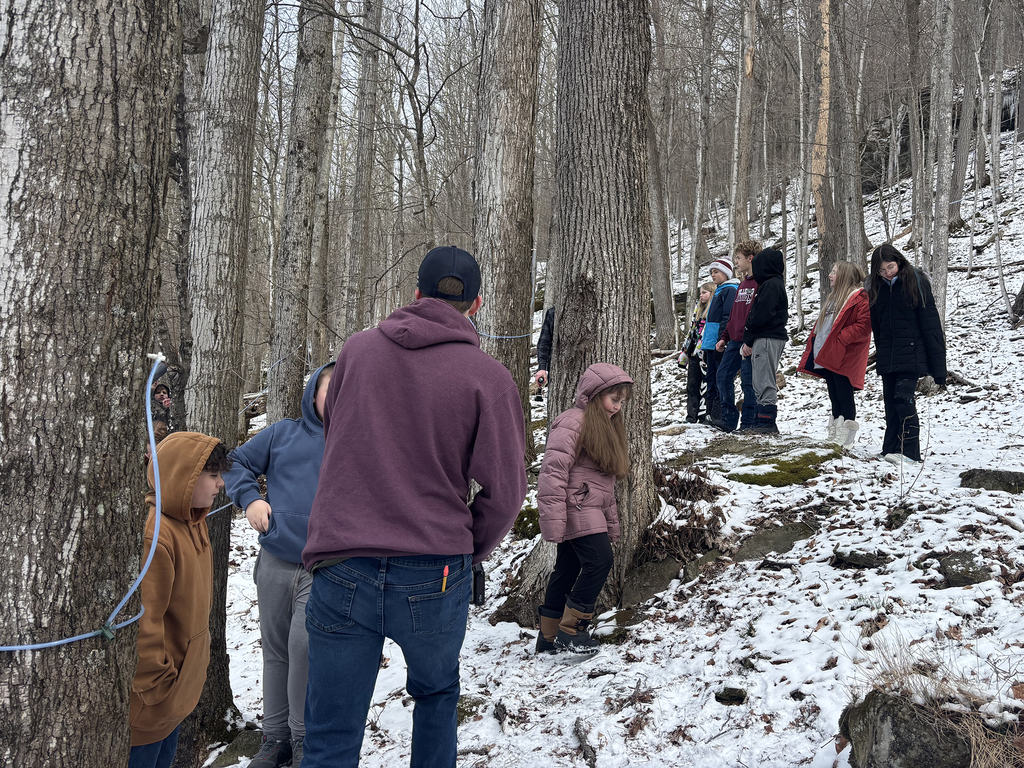 FFA members show 5th graders sap lines