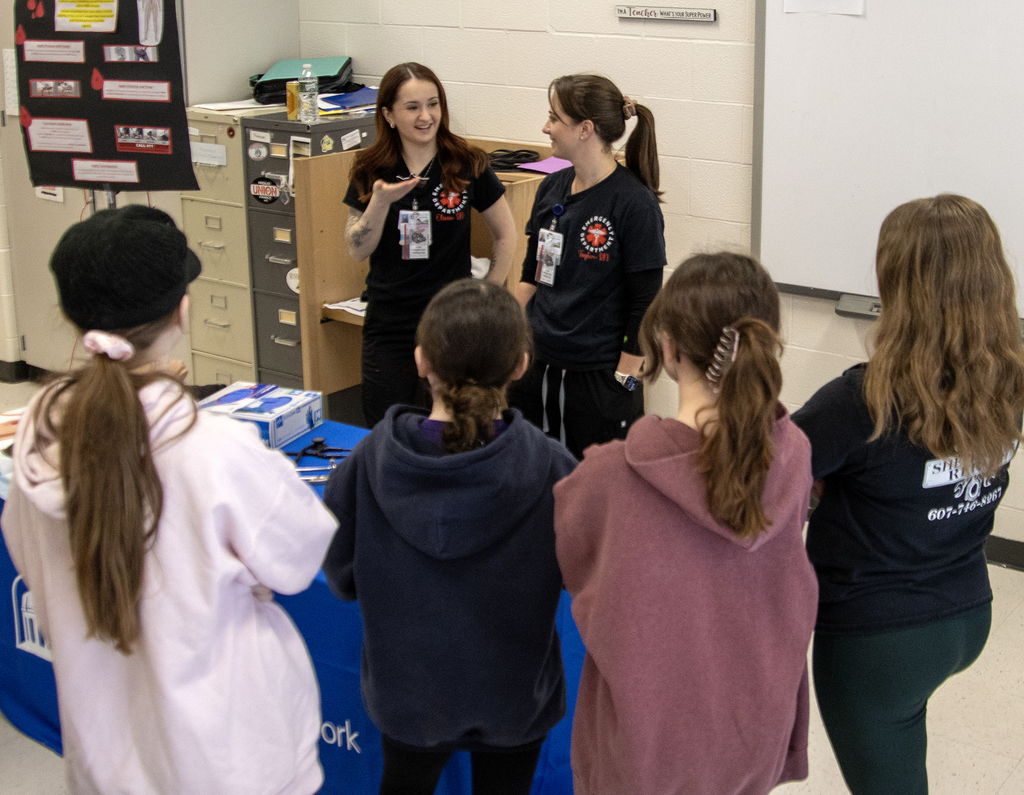nurses speak to students