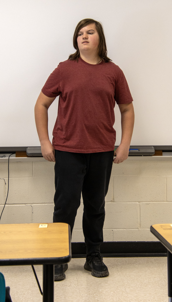 student reciting lines from A Midsummer Night's Dream