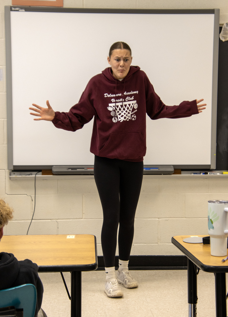 student reciting lines from A Midsummer Night's Dream