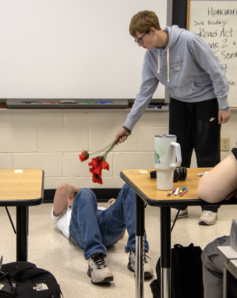 student reciting lines from A Midsummer Night's Dream