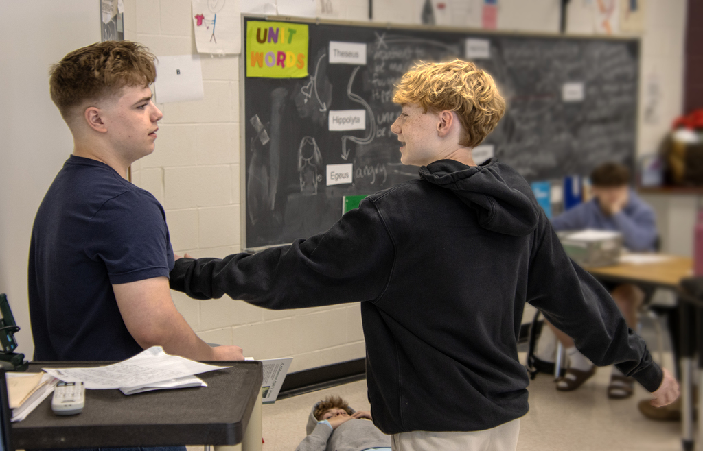 students reciting lines from A Midsummer Night's Dream