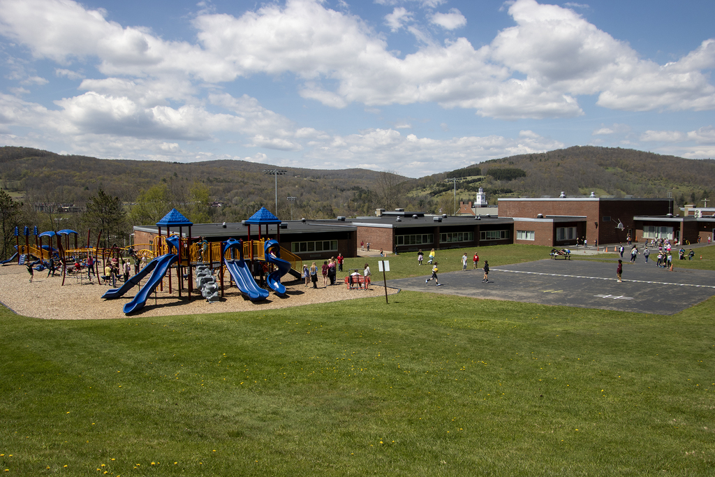 students on playground