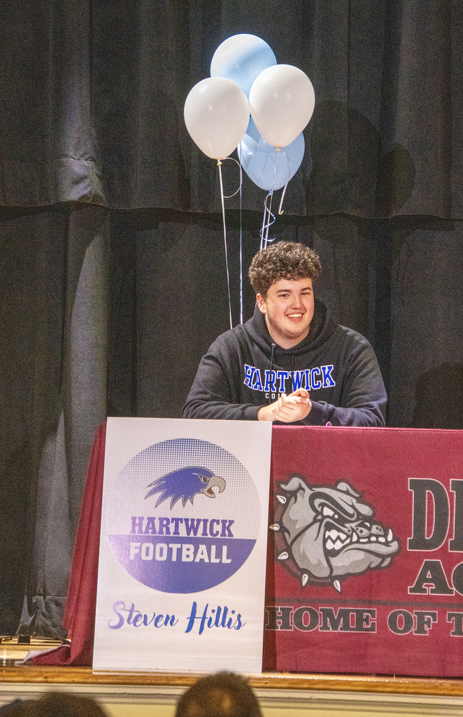 Steven Hillis with Hartwick College poster