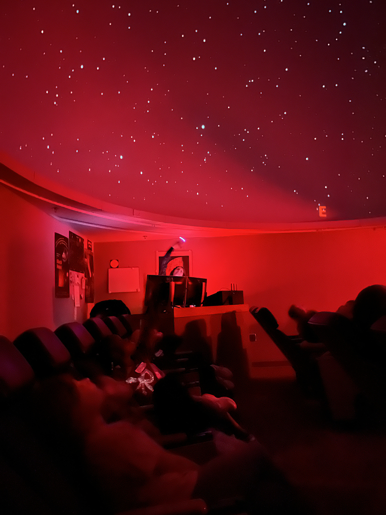 constellations projected on planetarium screen