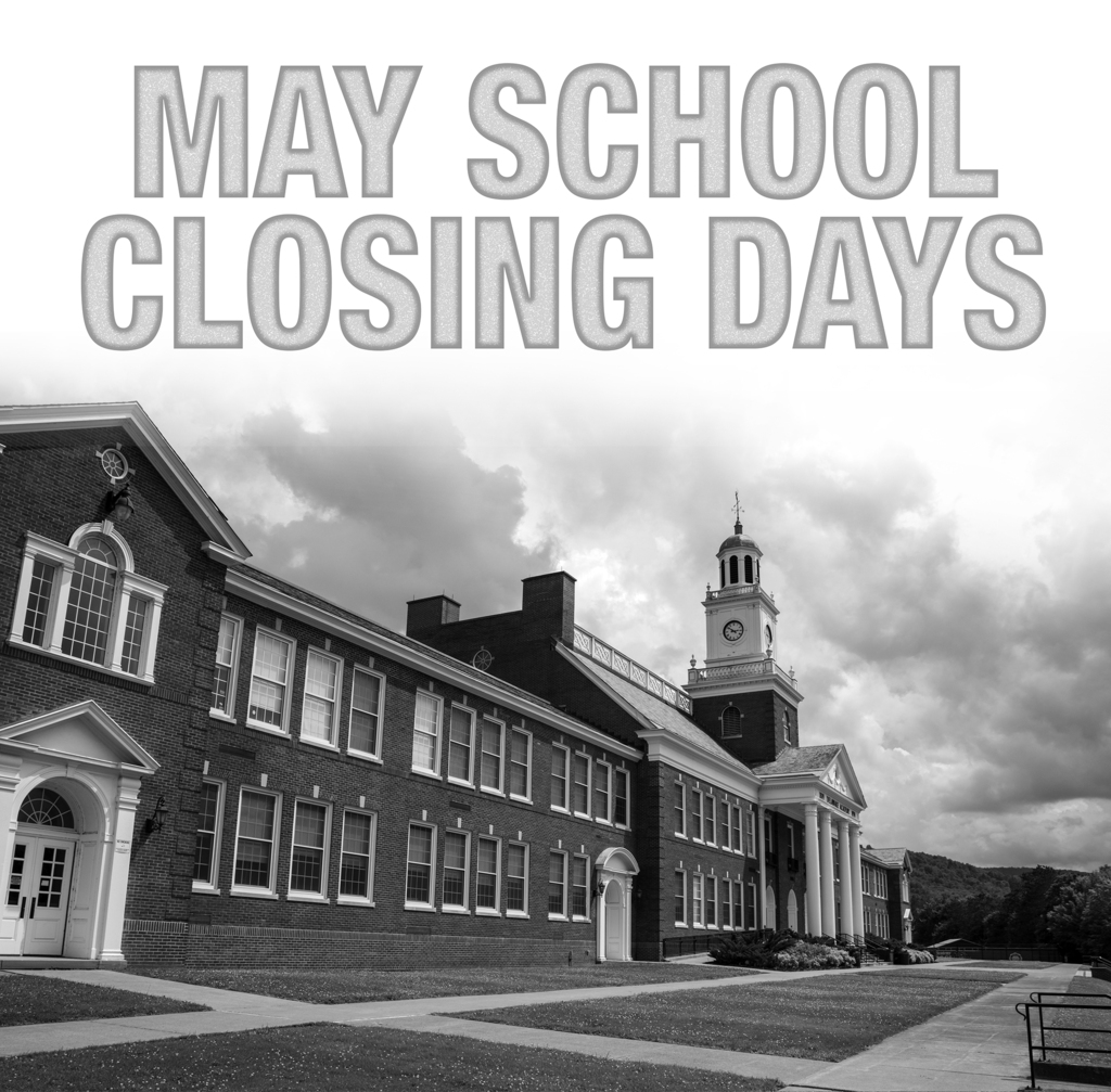 picture of Delaware Academy school, headline: May School Closing Days