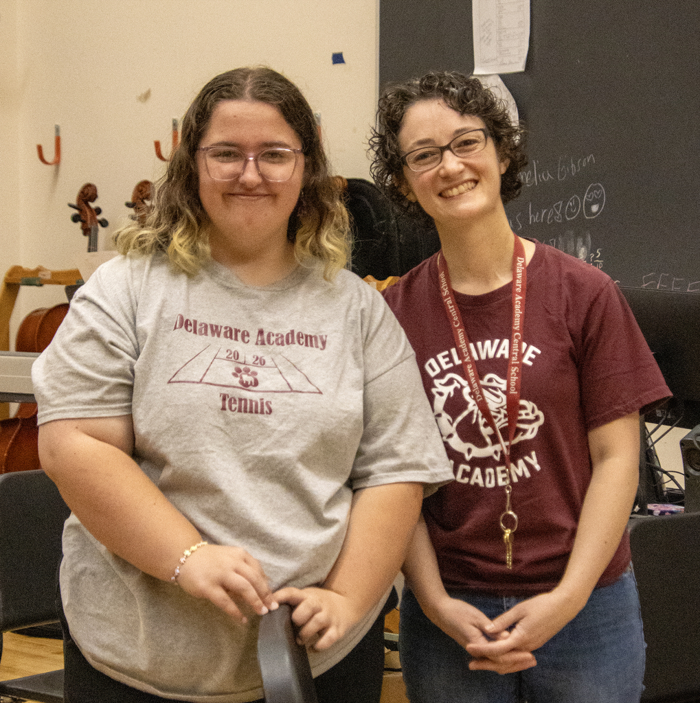 stuent poses with Mrs. Gibson