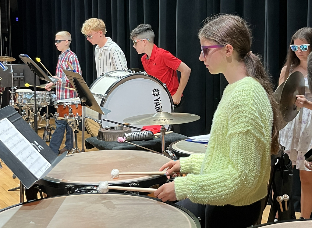 percussion sectioin, wearing sunglasses