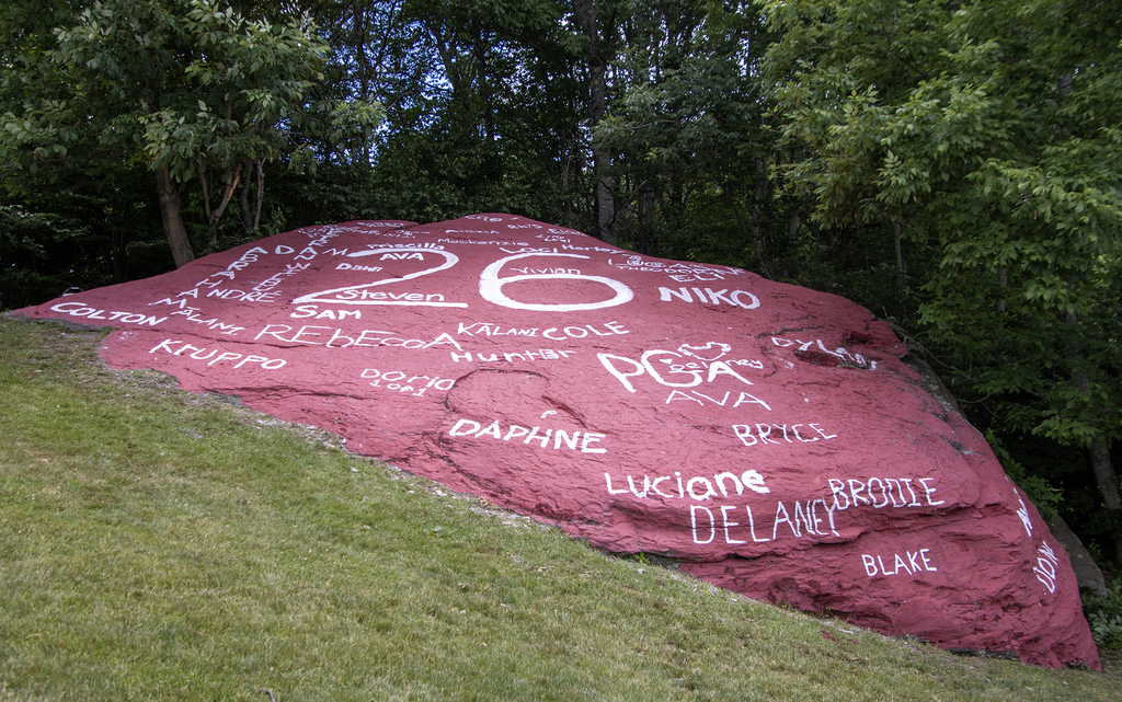 the painted Class of 2026 Rock.