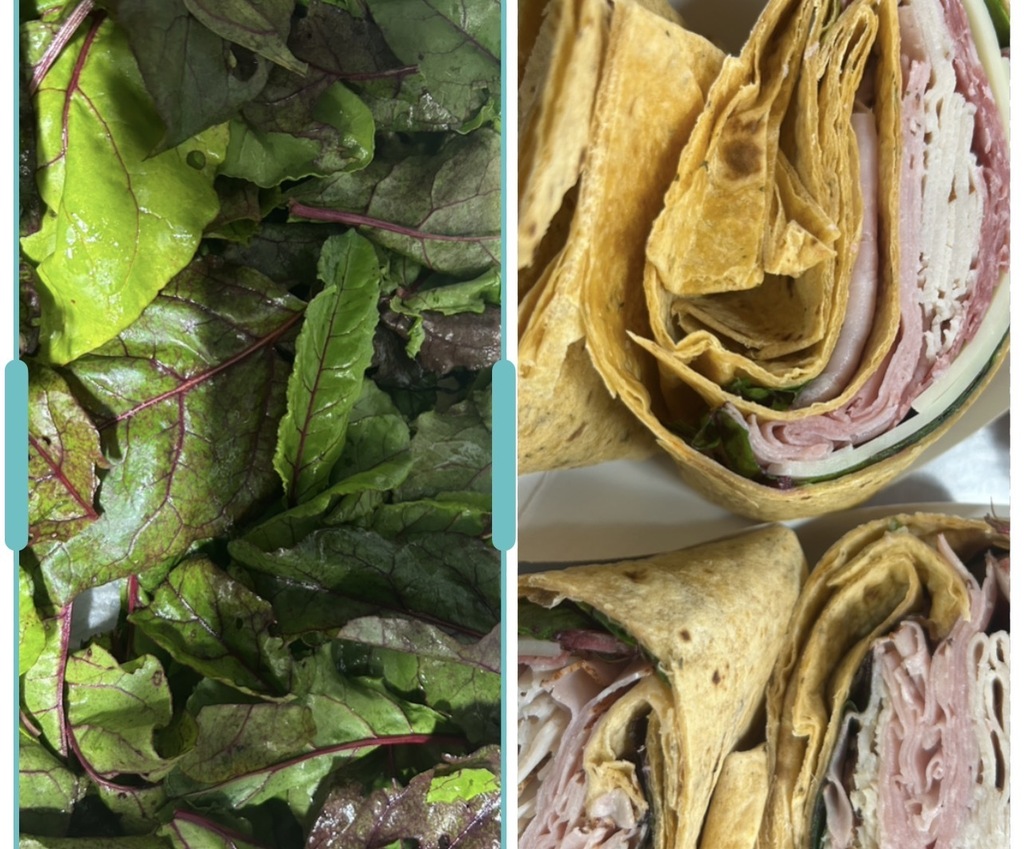 before and after photo of garden ingredient and menu item it ended up in