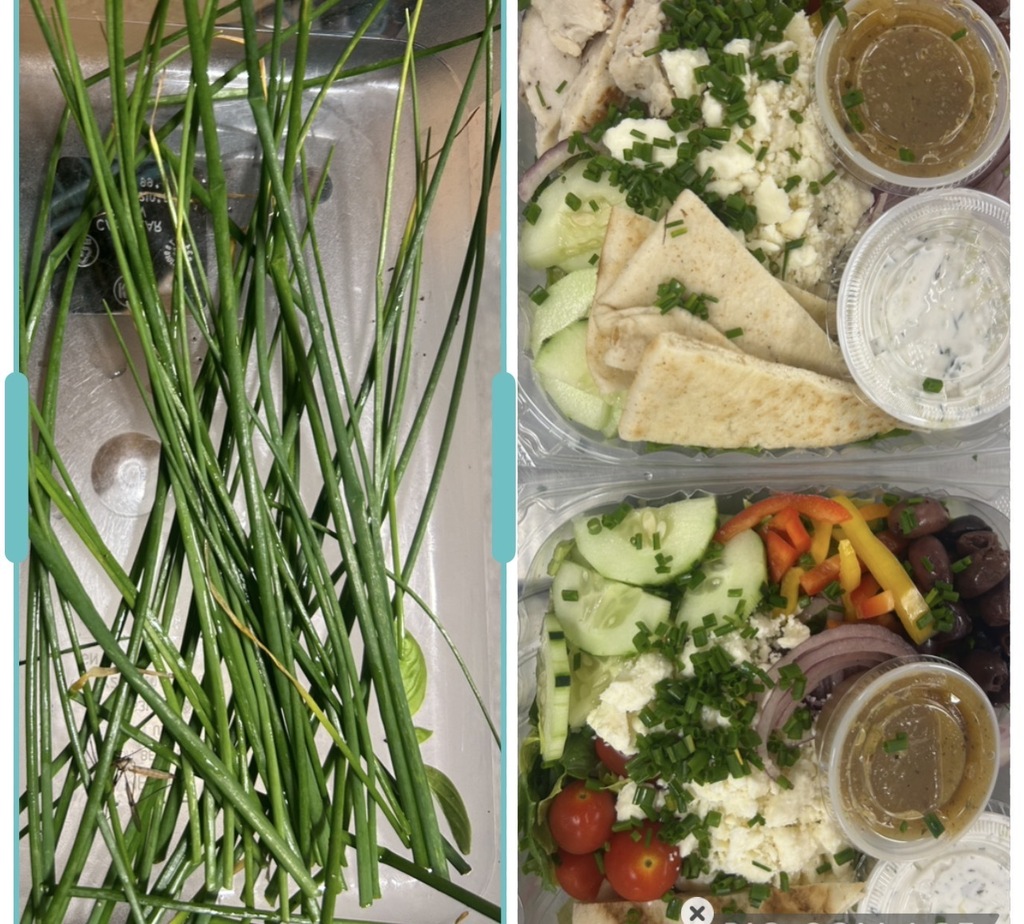 before and after photo of garden ingredient and menu item it ended up in