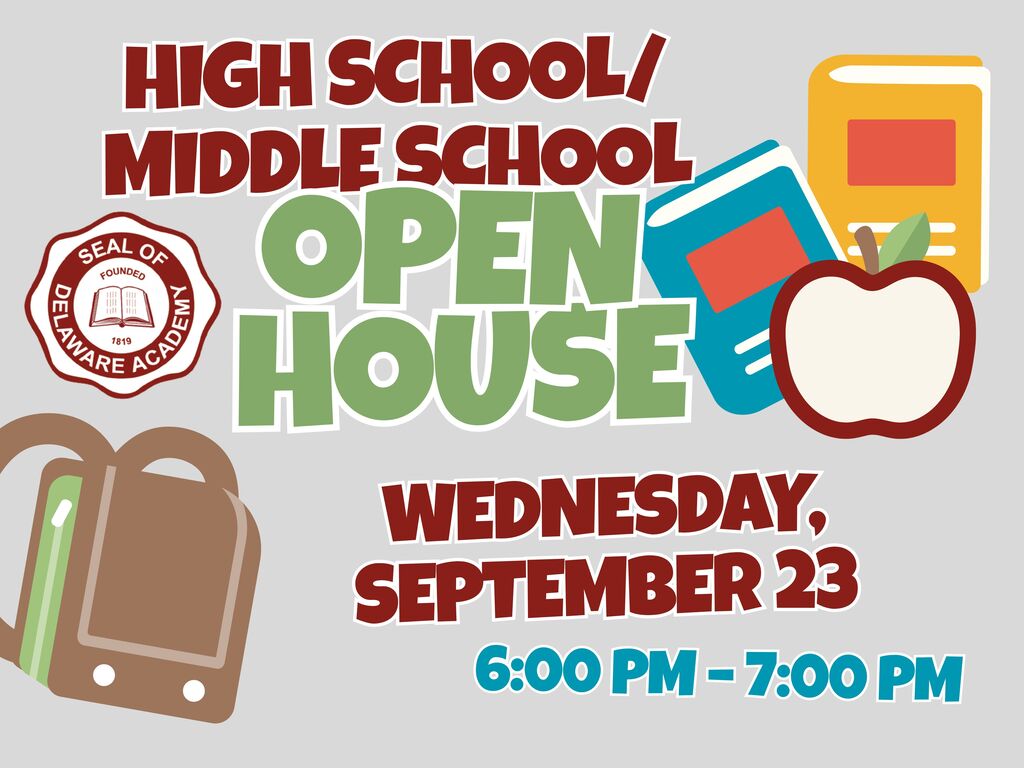High School/Middle School Open House Wednesday, September 23, 6:00 pm to 7:00 pm