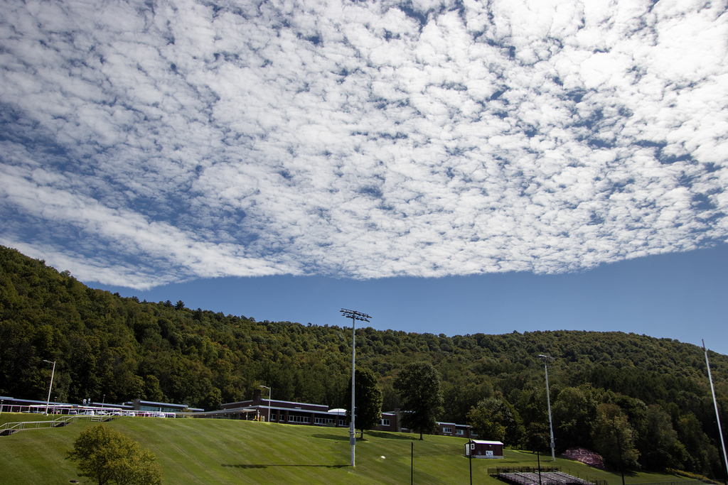 stunning clouds overlooking the elementary building